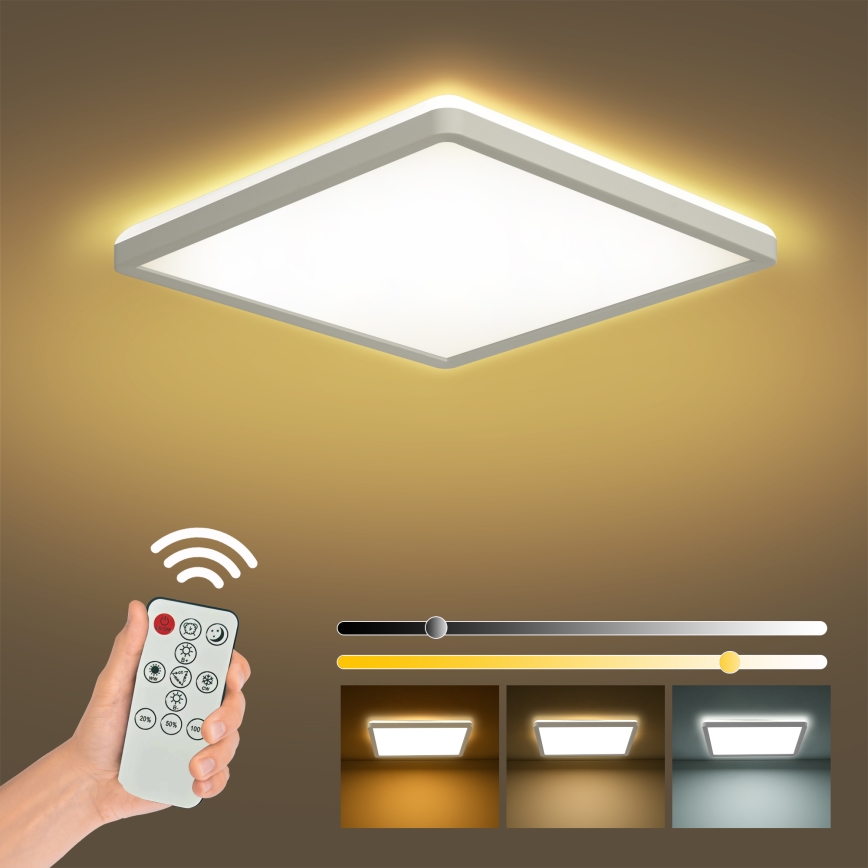 Brilagi - LED Zatemnitvena stropna svetilka ULTRA SLIM LED/18W/230V 2700-6500K 30x30 cm bela + Daljinski upravljalnik