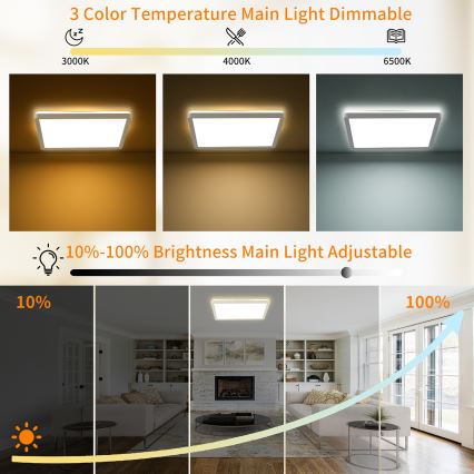 Brilagi - LED Zatemnitvena stropna svetilka ULTRA SLIM LED/18W/230V 2700-6500K 30x30 cm bela + Daljinski upravljalnik