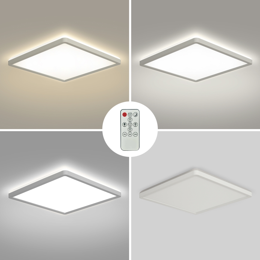 Brilagi - LED Zatemnitvena stropna svetilka ULTRA SLIM LED/18W/230V 2700-6500K 30x30 cm bela + Daljinski upravljalnik