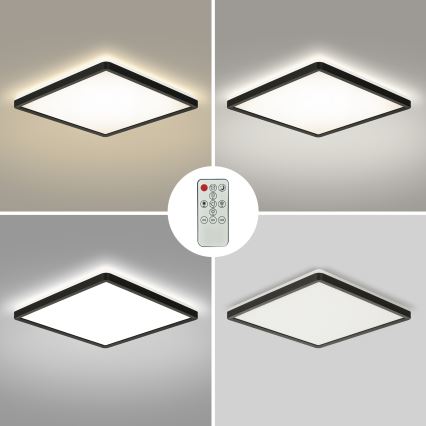 Brilagi - LED Zatemnitvena stropna svetilka ULTRA SLIM LED/18W/230V 2700-6500K 30x30 cm črna + Daljinski upravljalnik