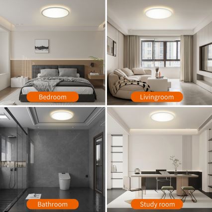 Brilagi - LED Zatemnitvena stropna svetilka ULTRA SLIM LED/18W/230V 2700-6500K pr. 30 cm bela + Daljinski upravljalnik