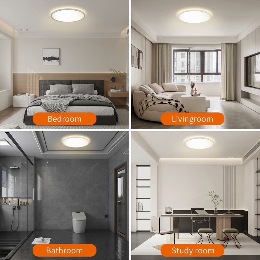 Brilagi - LED Zatemnitvena stropna svetilka ULTRA SLIM LED/18W/230V 2700-6500K pr. 30 cm bela + Daljinski upravljalnik