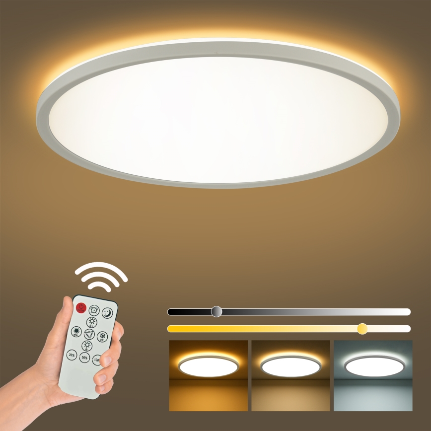 Brilagi - LED Zatemnitvena stropna svetilka ULTRA SLIM LED/18W/230V 2700-6500K pr. 30 cm bela + Daljinski upravljalnik