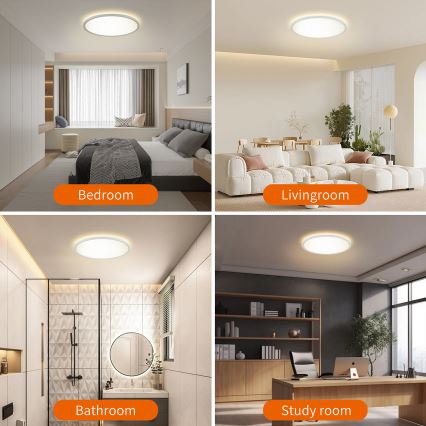 Brilagi - LED Zatemnitvena stropna svetilka ULTRA SLIM LED/24W/230V 2700-6500K pr. 42 cm bela + Daljinski upravljalnik
