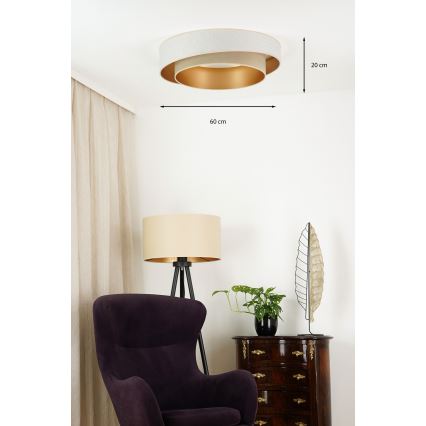 Brilagi - LED Zatemnitvena stropna svetilka VEGAS SHINE LED/24W/230V pr. 60 cm 3000/4000/6500K krem barva/bež + Daljinski upravljalnik