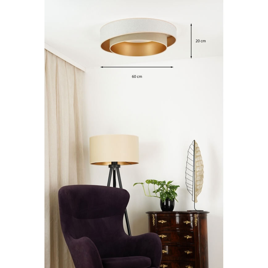 Brilagi - LED Zatemnitvena stropna svetilka VEGAS SHINE LED/24W/230V pr. 60 cm 3000/4000/6500K krem barva/bež + Daljinski upravljalnik