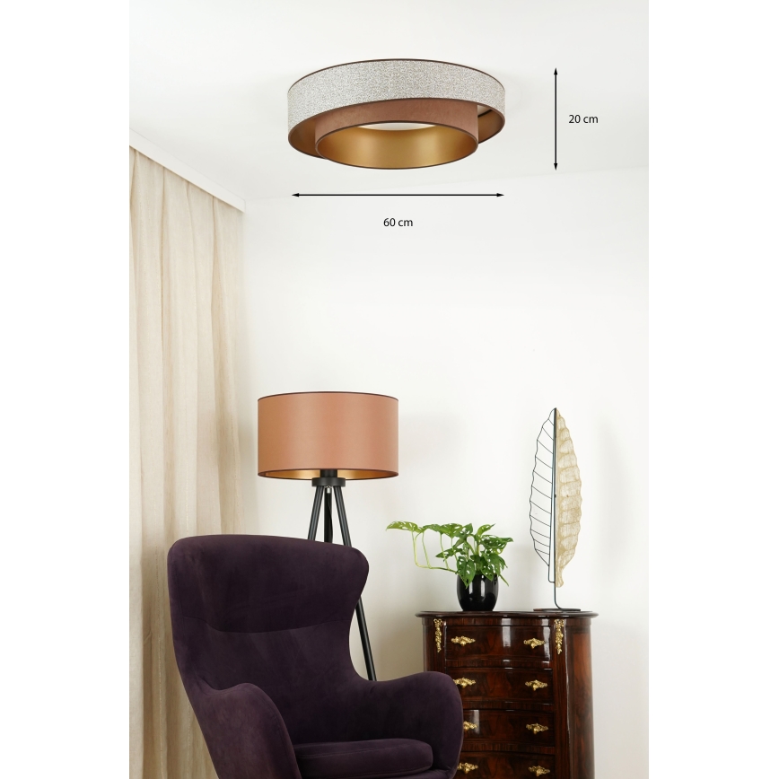 Brilagi - LED Zatemnitvena stropna svetilka VEGAS SHINE LED/24W/230V pr. 60 cm 3000/4000/6500K rjava + Daljinski upravljalnik