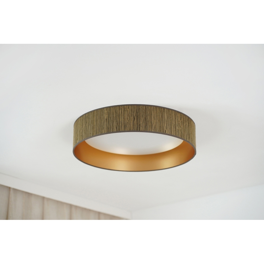 Brilagi - LED Zatemnitvena stropna svetilka VEGAS SHINE LED/24W/230V 3000/4000/6500K slama rjava/zlata + Daljinski upravljalnik