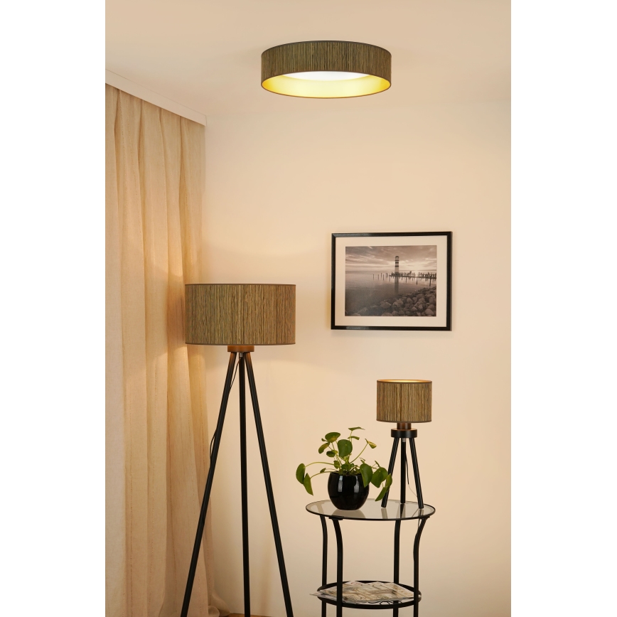 Brilagi - LED Zatemnitvena stropna svetilka VEGAS SHINE LED/24W/230V 3000/4000/6500K slama rjava/zlata + Daljinski upravljalnik