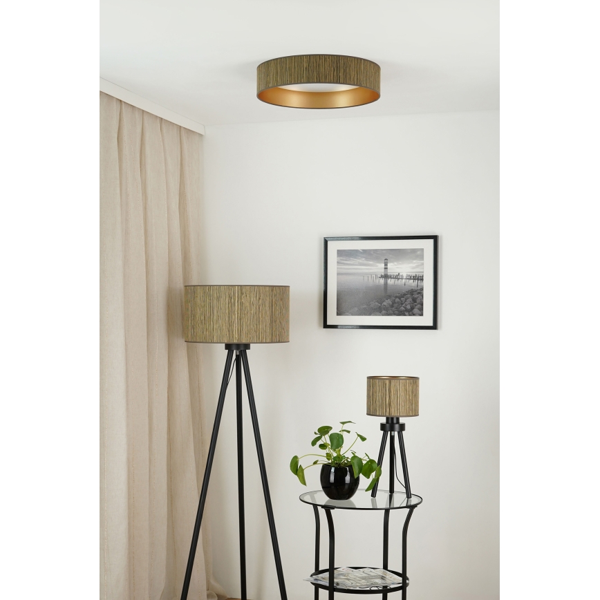 Brilagi - LED Zatemnitvena stropna svetilka VEGAS SHINE LED/24W/230V 3000/4000/6500K slama rjava/zlata + Daljinski upravljalnik