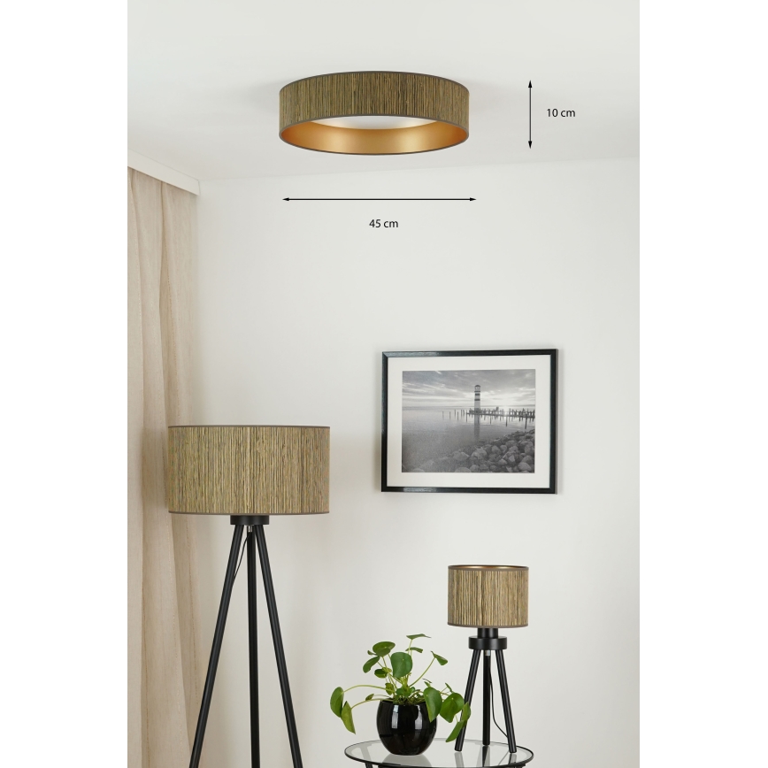 Brilagi - LED Zatemnitvena stropna svetilka VEGAS SHINE LED/24W/230V 3000/4000/6500K slama rjava/zlata + Daljinski upravljalnik