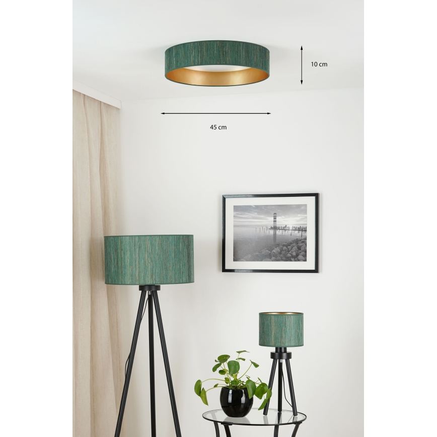 Brilagi - LED Zatemnitvena stropna svetilka VEGAS SHINE LED/24W/230V 3000/4000/6500K slama zelena/zlata + Daljinski upravljalnik