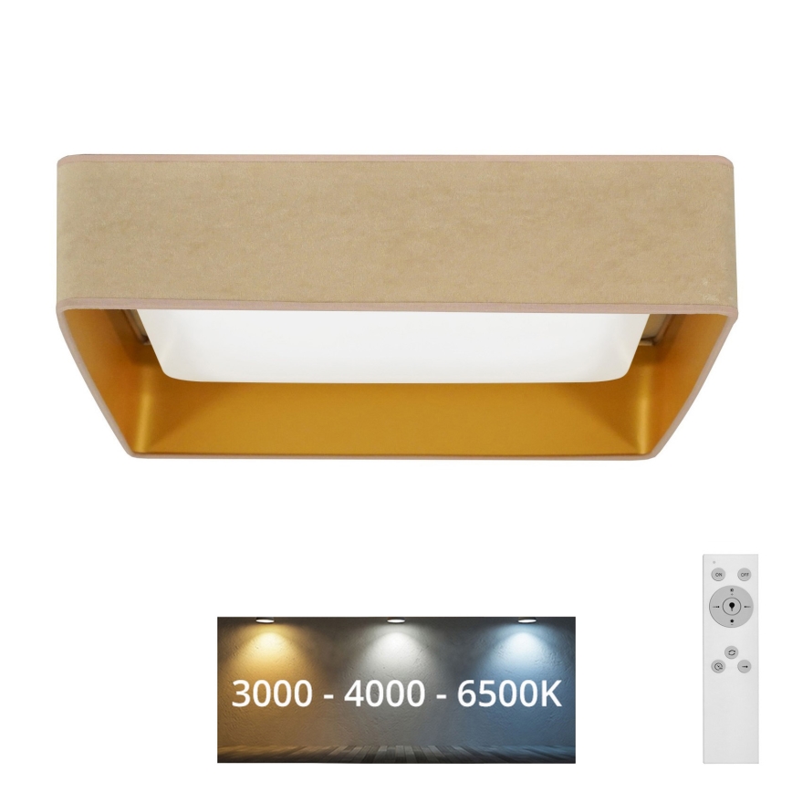 Brilagi - LED Zatemnitvena stropna svetilka VELVET SQUARE LED/24W/230V 3000/4000/6500K + Daljinski upravljalnik bež
