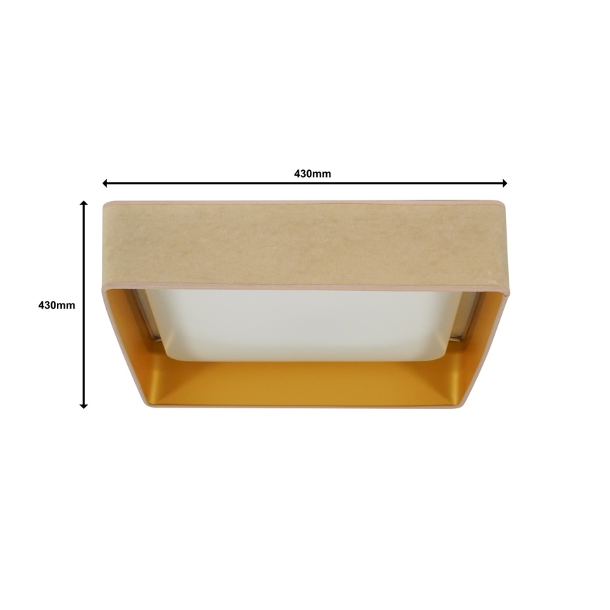 Brilagi - LED Zatemnitvena stropna svetilka VELVET SQUARE LED/24W/230V 3000/4000/6500K + Daljinski upravljalnik bež