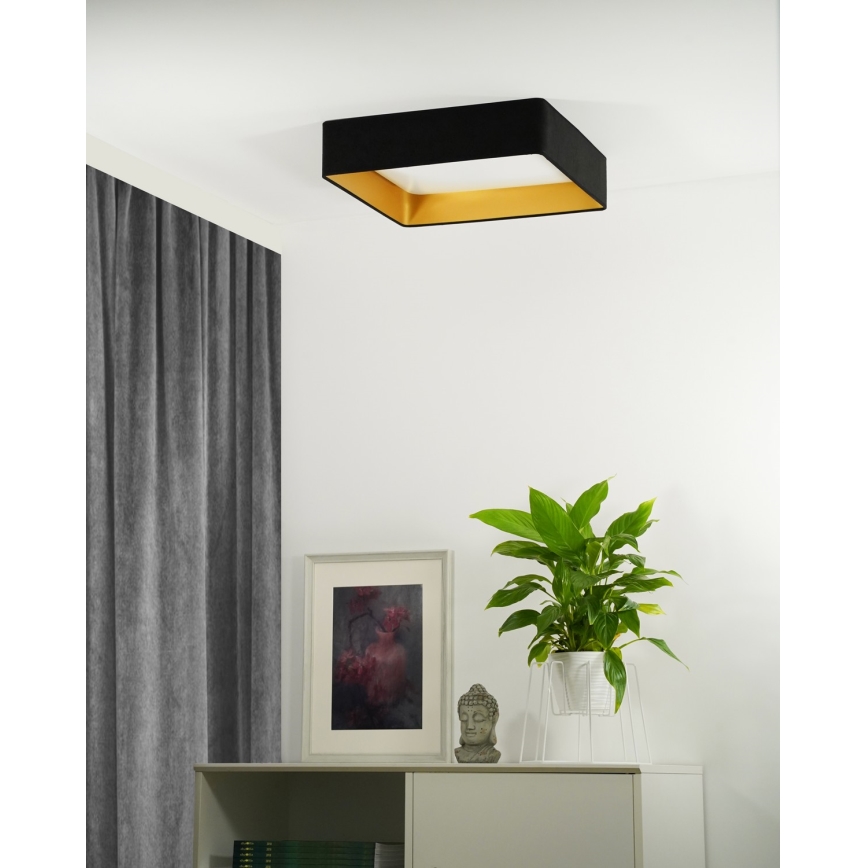 Brilagi - LED Zatemnitvena stropna svetilka VELVET SQUARE LED/24W/230V 3000/4000/6500K + Daljinski upravljalnik črna