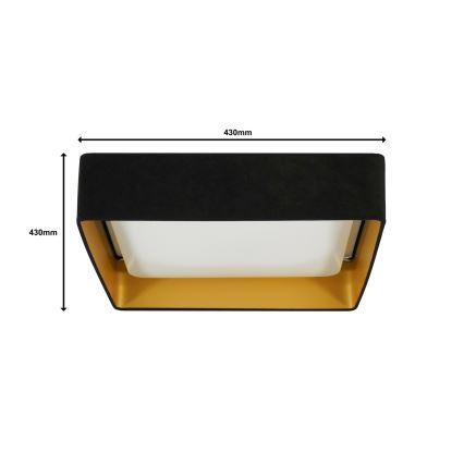 Brilagi - LED Zatemnitvena stropna svetilka VELVET SQUARE LED/24W/230V 3000/4000/6500K + Daljinski upravljalnik črna