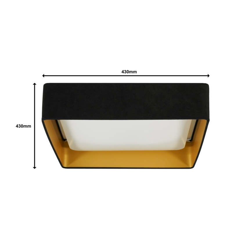 Brilagi - LED Zatemnitvena stropna svetilka VELVET SQUARE LED/24W/230V 3000/4000/6500K + Daljinski upravljalnik črna