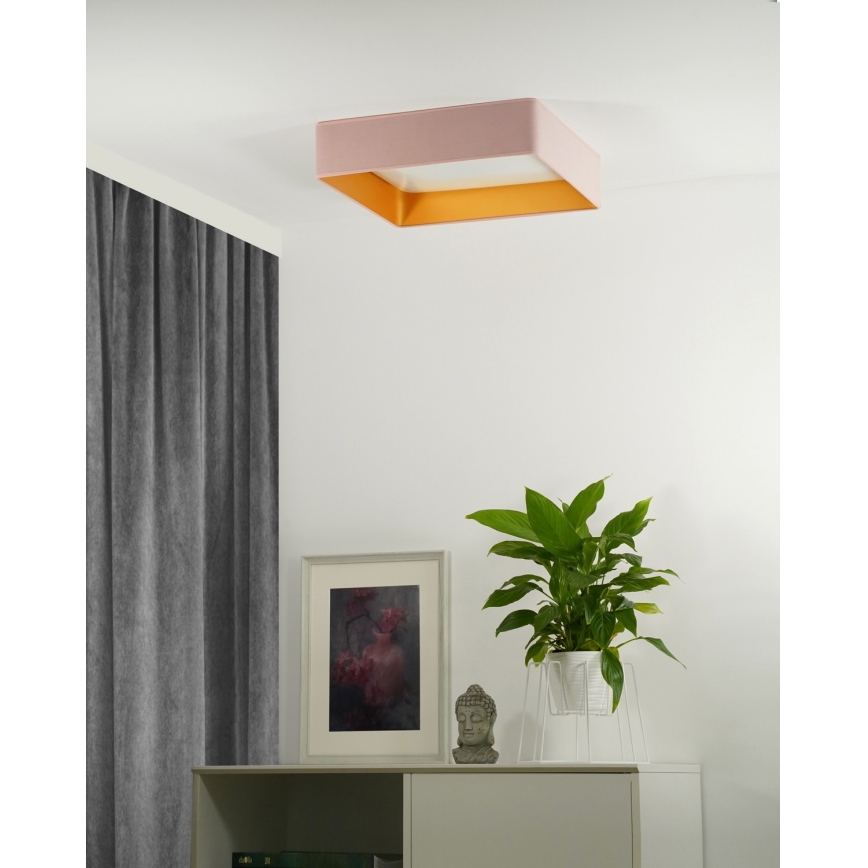 Brilagi - LED Zatemnitvena stropna svetilka VELVET SQUARE LED/24W/230V 3000/4000/6500K + Daljinski upravljalnik roza