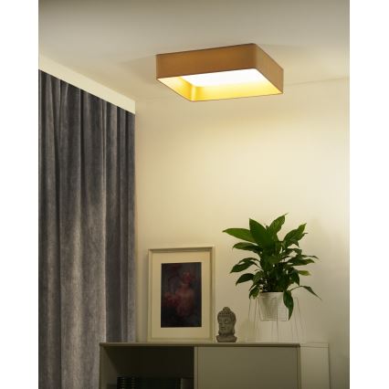 Brilagi - LED Zatemnitvena stropna svetilka VELVET SQUARE SMART LED/36W/230V 2700-6500K Wi-Fi Tuya + Daljinski upravljalnik bež