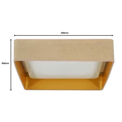 Brilagi - LED Zatemnitvena stropna svetilka VELVET SQUARE SMART LED/36W/230V 2700-6500K Wi-Fi Tuya + Daljinski upravljalnik bež