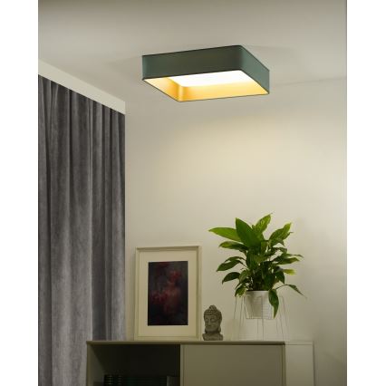 Brilagi - LED Zatemnitvena stropna svetilka VELVET SQUARE SMART LED/36W/230V 2700-6500K Wi-Fi Tuya + Daljinski upravljalnik mint