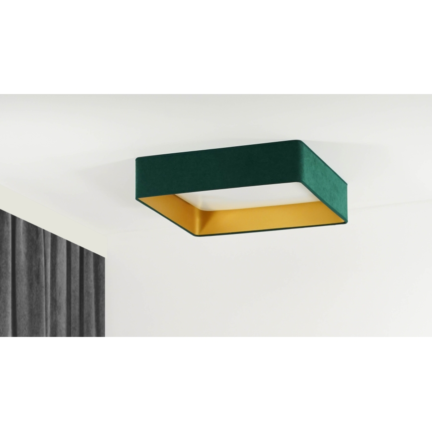 Brilagi - LED Zatemnitvena stropna svetilka VELVET SQUARE SMART LED/36W/230V 2700-6500K Wi-Fi Tuya + Daljinski upravljalnik zelena