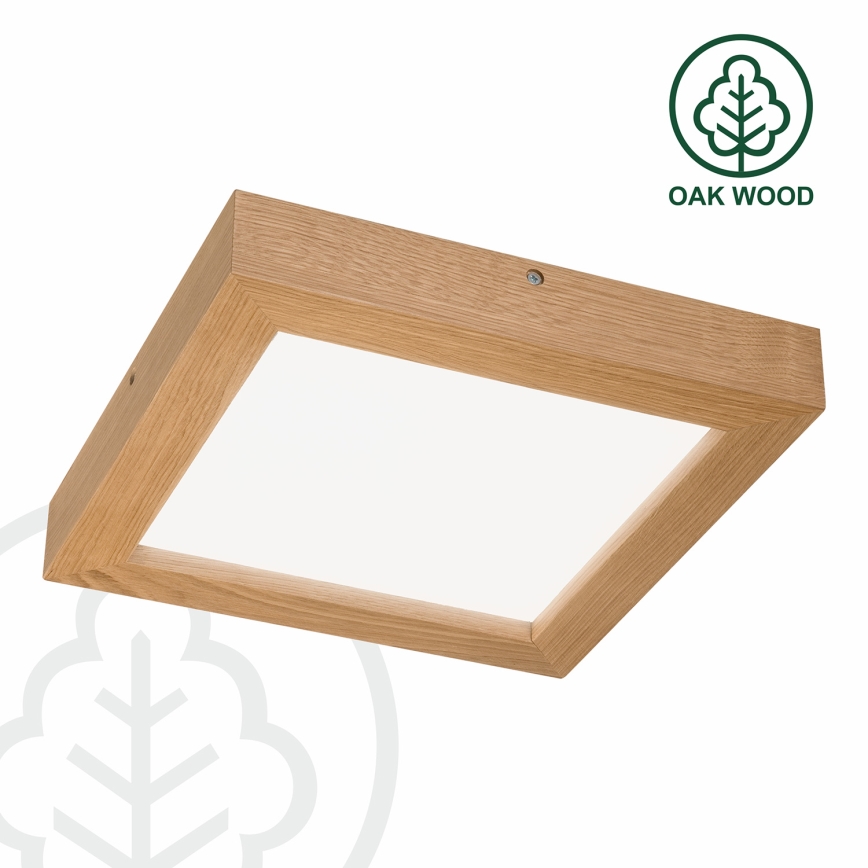 Brilagi - LED Kopalniška zatemnitvena stropna svetilka WOODY FRAME LED/24W/230V hrast 30x30 cm 3000-6000K IP44 + Daljinski upravljalnik
