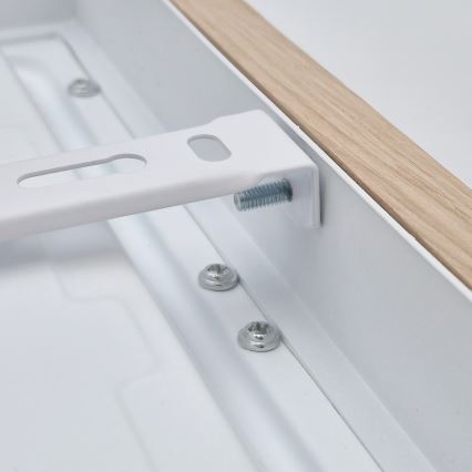 Brilagi - LED Kopalniška zatemnitvena stropna svetilka WOODY FRAME LED/24W/230V hrast 30x30 cm 3000-6000K IP44 + Daljinski upravljalnik