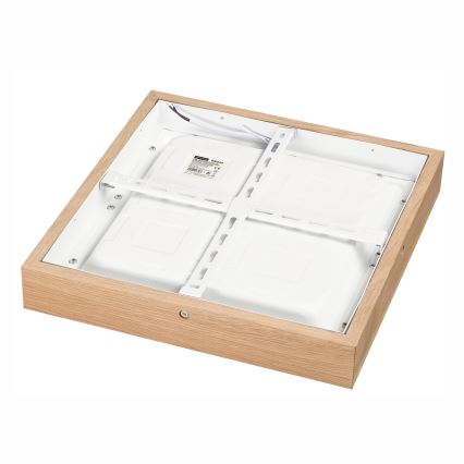Brilagi - LED Kopalniška zatemnitvena stropna svetilka WOODY FRAME LED/24W/230V hrast 30x30 cm 3000-6000K IP44 + Daljinski upravljalnik