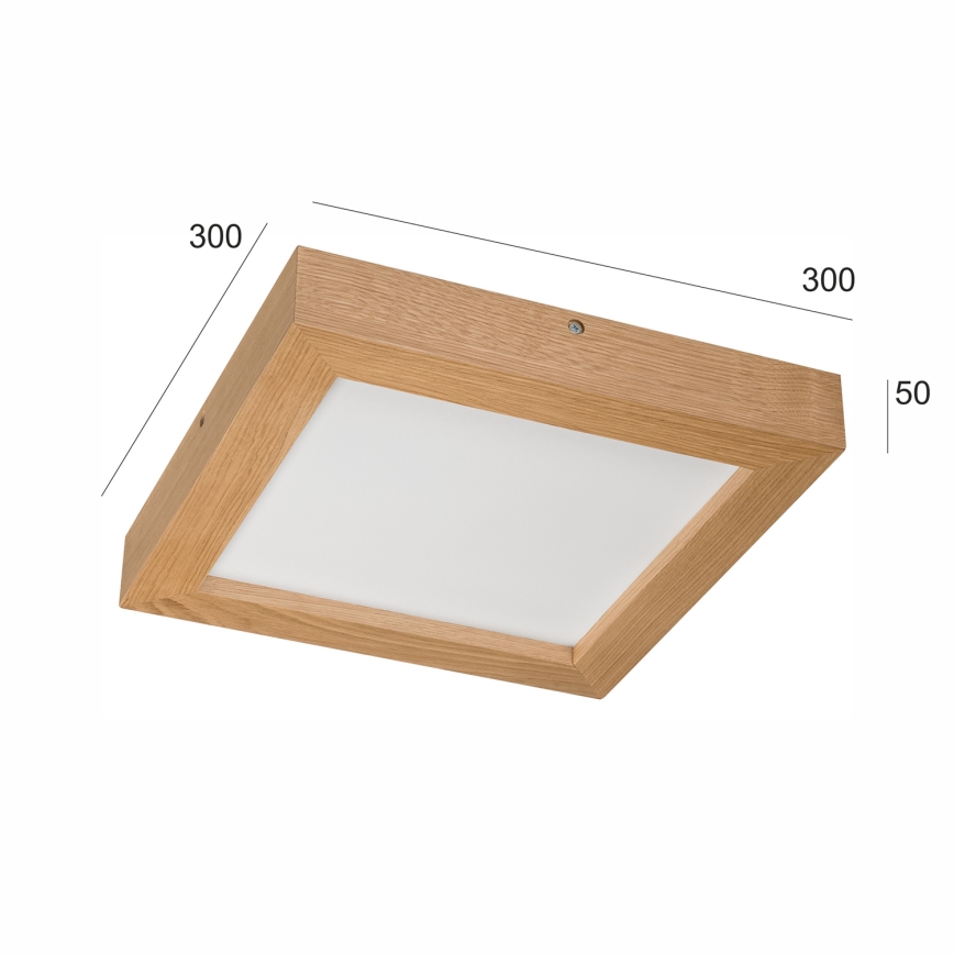 Brilagi - LED Kopalniška zatemnitvena stropna svetilka WOODY FRAME LED/24W/230V hrast 30x30 cm 3000-6000K IP44 + Daljinski upravljalnik