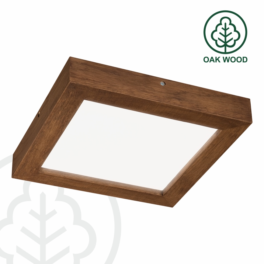 Brilagi - LED Kopalniška zatemnitvena stropna svetilka WOODY FRAME LED/24W/230V hrast češnja 30x30 cm 3000-6000K IP44 + Daljinski upravljalnik