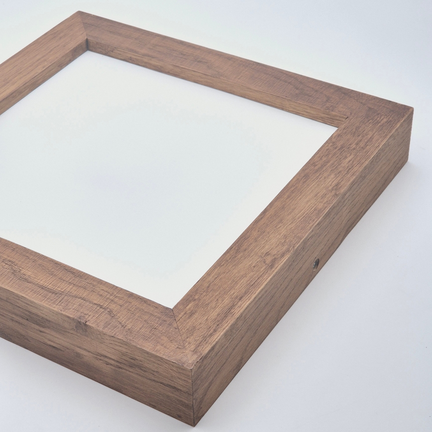 Brilagi - LED Kopalniška zatemnitvena stropna svetilka WOODY FRAME LED/24W/230V hrast češnja 30x30 cm 3000-6000K IP44 + Daljinski upravljalnik