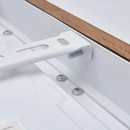 Brilagi - LED Kopalniška zatemnitvena stropna svetilka WOODY FRAME LED/24W/230V hrast češnja 30x30 cm 3000-6000K IP44 + Daljinski upravljalnik