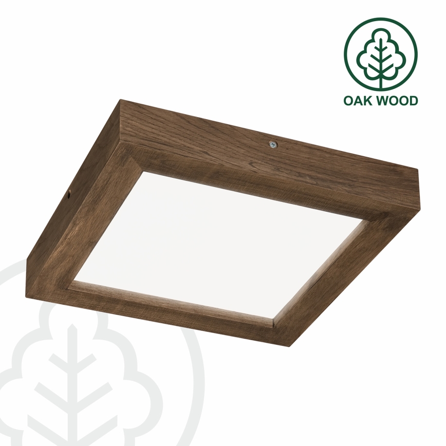 Brilagi - LED Kopalniška zatemnitvena stropna svetilka WOODY FRAME LED/24W/230V hrast 30x30 cm 3000-6000K IP44 + Daljinski upravljalnik