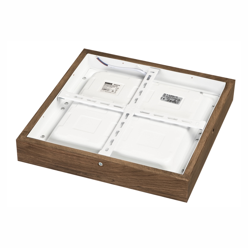 Brilagi - LED Kopalniška zatemnitvena stropna svetilka WOODY FRAME LED/24W/230V hrast 30x30 cm 3000-6000K IP44 + Daljinski upravljalnik