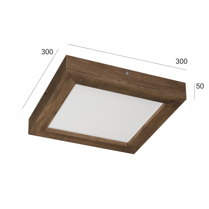 Brilagi - LED Kopalniška zatemnitvena stropna svetilka WOODY FRAME LED/24W/230V hrast 30x30 cm 3000-6000K IP44 + Daljinski upravljalnik