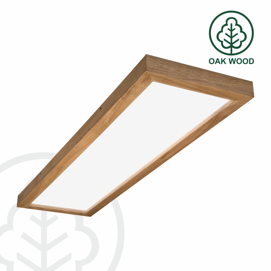 Brilagi - LED Kopalniška zatemnitvena stropna svetilka WOODY FRAME LED/50W/230V hrast 120x30 cm 3000-6000K IP44 + Daljinski upravljalnik