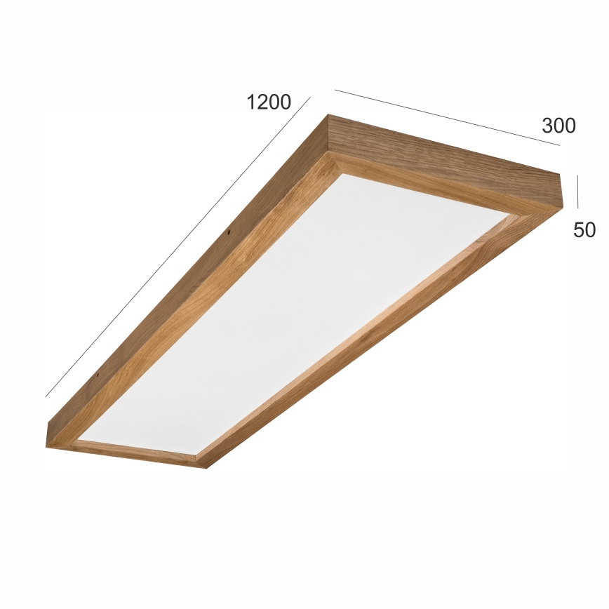 Brilagi - LED Kopalniška zatemnitvena stropna svetilka WOODY FRAME LED/50W/230V hrast 120x30 cm 3000-6000K IP44 + Daljinski upravljalnik