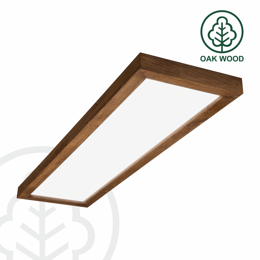 Brilagi - LED Kopalniška zatemnitvena stropna svetilka WOODY FRAME LED/50W/230V hrast češnja 120x30 cm 3000-6000K IP44 + Daljinski upravljalnik