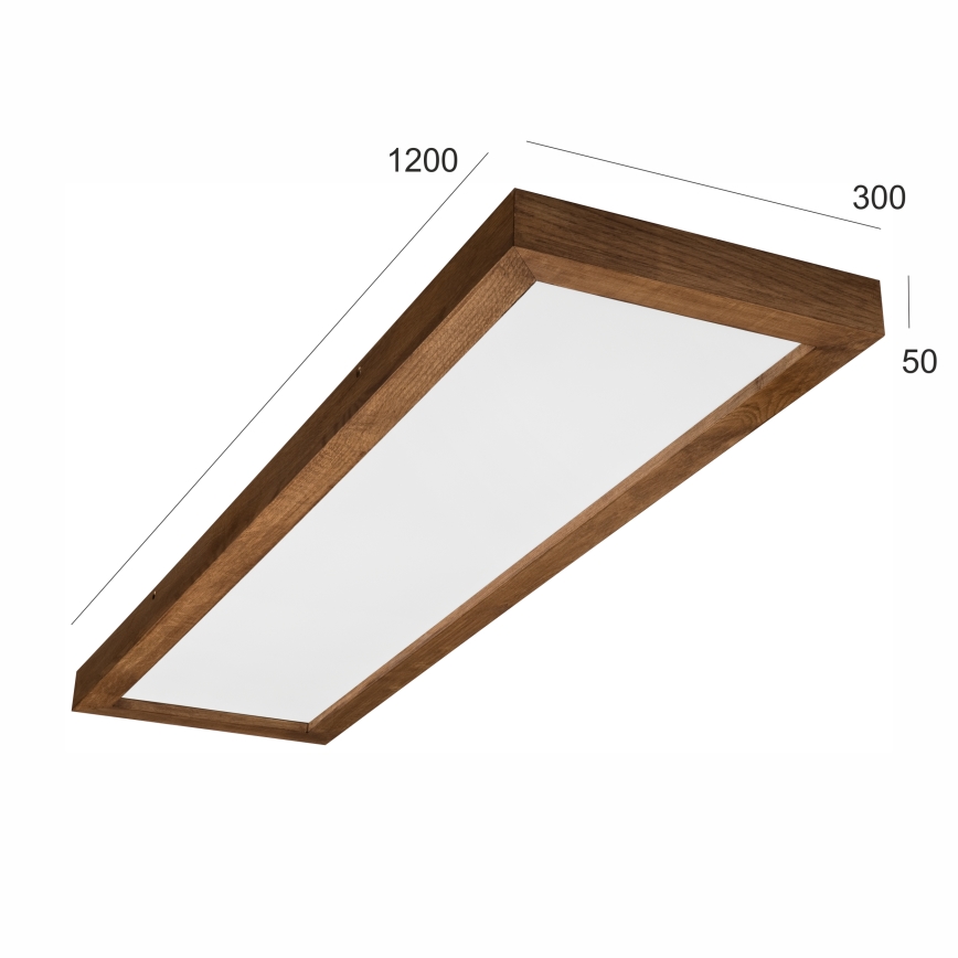 Brilagi - LED Kopalniška zatemnitvena stropna svetilka WOODY FRAME LED/50W/230V hrast češnja 120x30 cm 3000-6000K IP44 + Daljinski upravljalnik