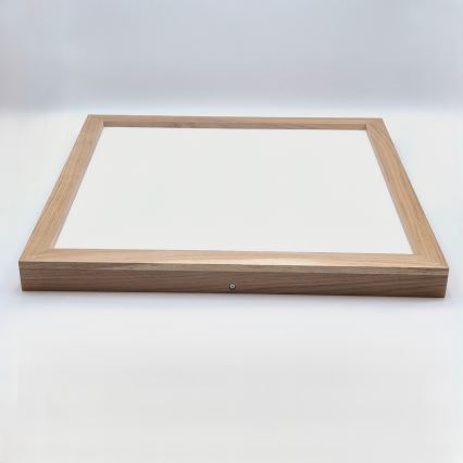 Brilagi - LED Kopalniška zatemnitvena stropna svetilka WOODY FRAME LED/50W/230V hrast 60x60 cm 3000-6000K IP44 + Daljinski upravljalnik
