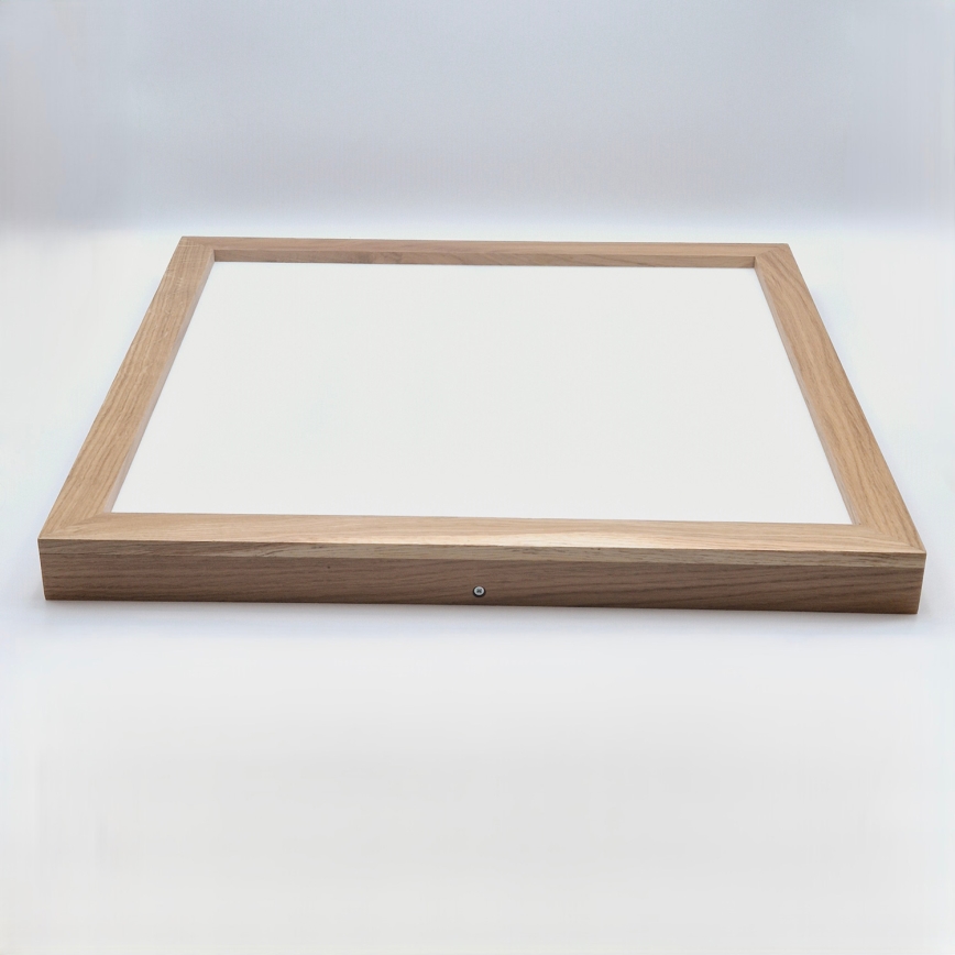 Brilagi - LED Kopalniška zatemnitvena stropna svetilka WOODY FRAME LED/50W/230V hrast 60x60 cm 3000-6000K IP44 + Daljinski upravljalnik