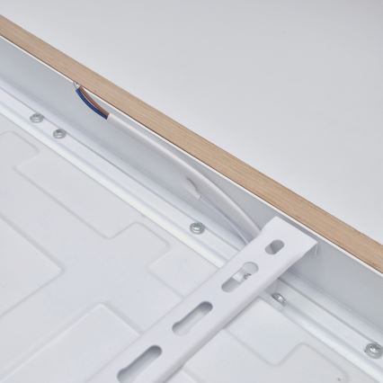 Brilagi - LED Kopalniška zatemnitvena stropna svetilka WOODY FRAME LED/50W/230V hrast 60x60 cm 3000-6000K IP44 + Daljinski upravljalnik