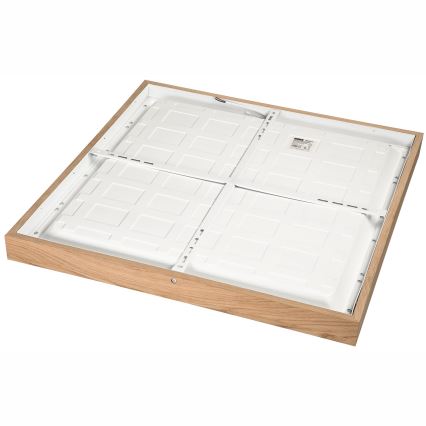 Brilagi - LED Kopalniška zatemnitvena stropna svetilka WOODY FRAME LED/50W/230V hrast 60x60 cm 3000-6000K IP44 + Daljinski upravljalnik