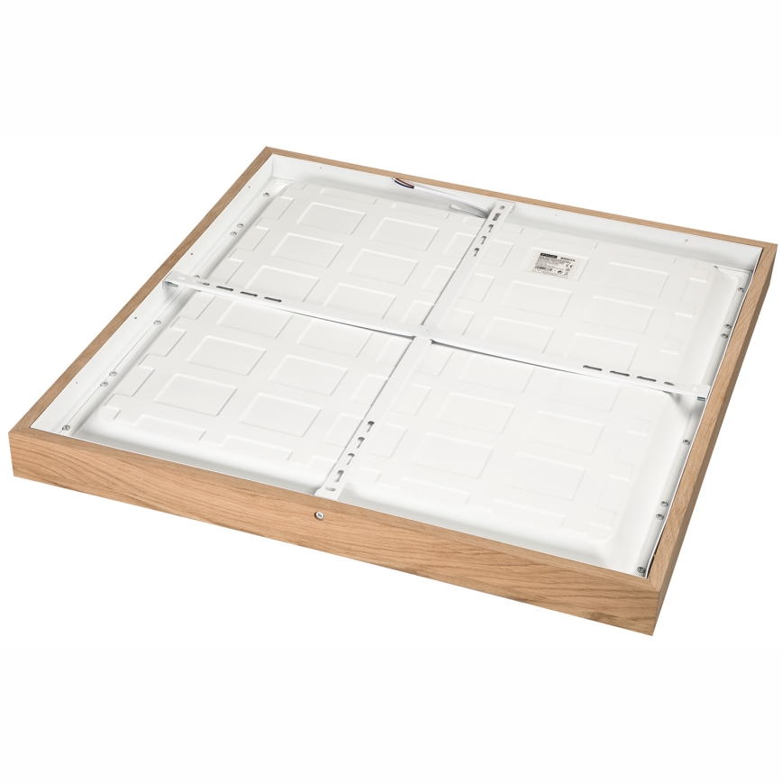 Brilagi - LED Kopalniška zatemnitvena stropna svetilka WOODY FRAME LED/50W/230V hrast 60x60 cm 3000-6000K IP44 + Daljinski upravljalnik