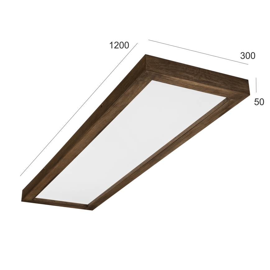 Brilagi - LED Kopalniška zatemnitvena stropna svetilka WOODY FRAME LED/50W/230V hrast oreh 120x30 cm 3000-6000K IP44 + Daljinski upravljalnik