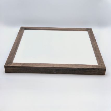 Brilagi - LED Kopalniška zatemnitvena stropna svetilka WOODY FRAME LED/50W/230V hrast oreh 60x60 cm 3000-6000K IP44 + Daljinski upravljalnik