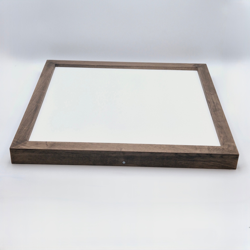 Brilagi - LED Kopalniška zatemnitvena stropna svetilka WOODY FRAME LED/50W/230V hrast oreh 60x60 cm 3000-6000K IP44 + Daljinski upravljalnik