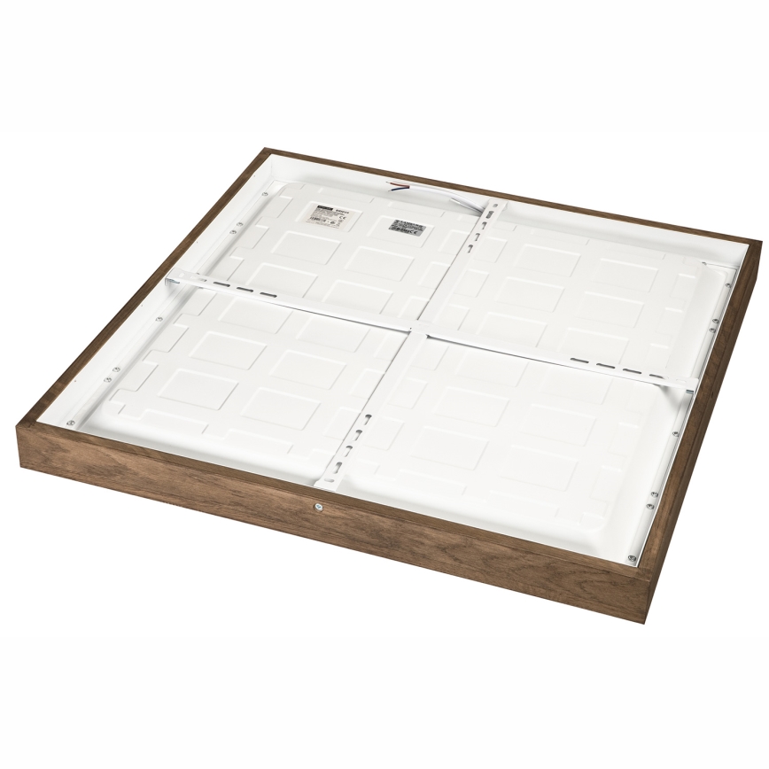 Brilagi - LED Kopalniška zatemnitvena stropna svetilka WOODY FRAME LED/50W/230V hrast oreh 60x60 cm 3000-6000K IP44 + Daljinski upravljalnik