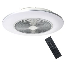 Brilagi - LED Zatemnitvena svetilka z ventilatorjem AURA LED/38W/230V 3000-6000K srebrna + Daljinski upravljalnik